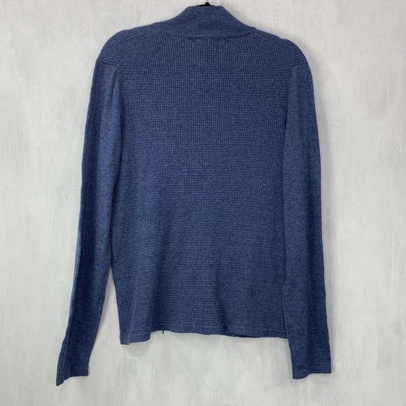 Zachary Prell 1/4 Zip Mock Neck Blue Sweater - Picture 3 of 5